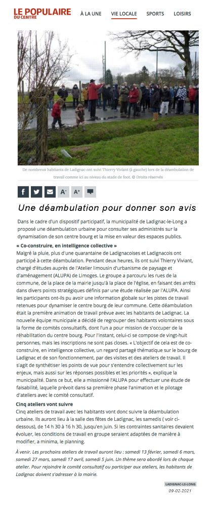 déambulation LADIGNAC ARTICLE POPULAIRE ALUPA